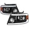 Spec-D Tuning PROJECTOR HEADLIGHTS WITH LED BAR MATTE BLACK HOUSING CLEAR LENS, 2PK 2LHP-F15004JM-G3-GO - alternate 1